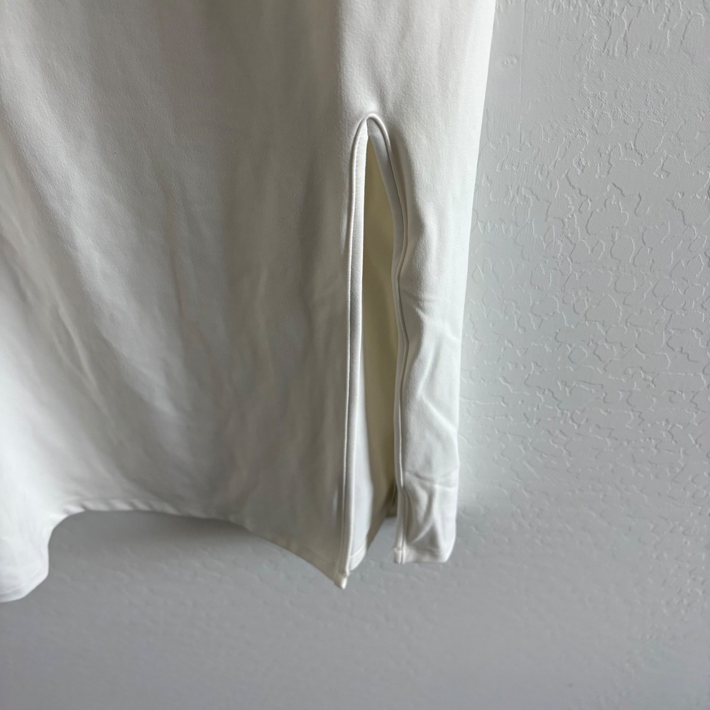 Daily Practice Anthropologie White Scoop Neck Midi Dress Side Slit Small NEW - Picture 9 of 9